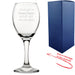Engraved Wine Glass with Secret Santa Serif Design, Add Message to Reverse Image 1