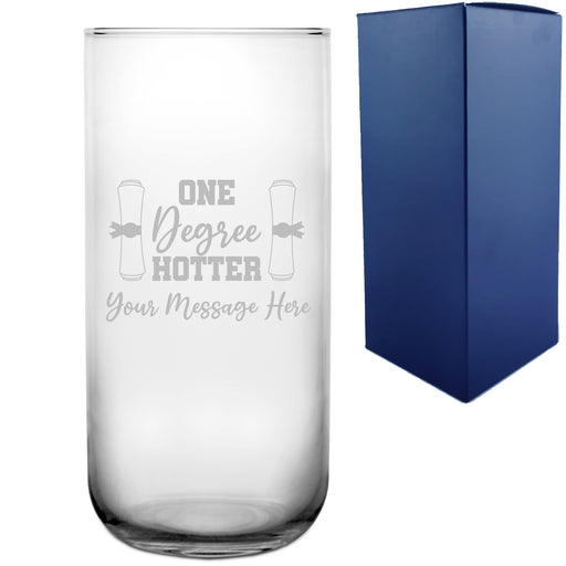 Personalised Engraved Graduation Vase with 'One Degree Hotter' Design, Personalise with Any Name or Message Image 1