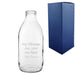 Engraved Glass Milk Bottle 20oz/591ml, Quirky Cocktail Glass, Any Message Image 1