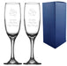Engraved Wedding Champagne Set, Floral, Any Message, 7.5oz/221ml Image 1