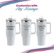 Engraved Extra Large White Travel Cup 40oz/1135ml, Any Message Image 4