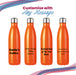 Printed Orange Thermal Bottle, Any Message, Stainless Steel 500ml/17oz Image 5