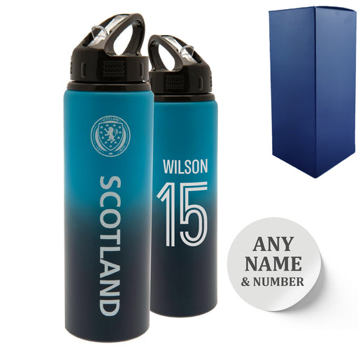 Official Printed Metal Scottland Bottle, Personalise Any Number, Gift Boxed Image 1