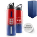 Official Printed Metal England Bottle, Personalise Any Message, Gift Boxed, Striped Design Image 1